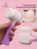 Jorquella Facial Brush Set – Silicone Cleansing Brush with Spa Headband for Your Ritual